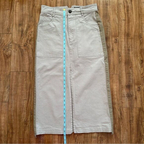 Zara Straight Midi Skirt Front Slit Pockets Size Medium - Picture 8 of 16